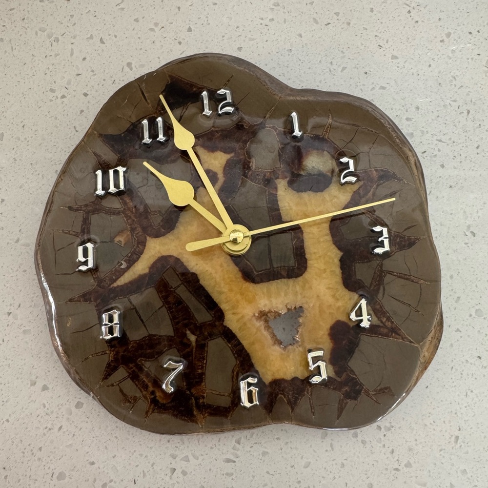 Septarian Nodule and Druze Stone Clock 7’x7’